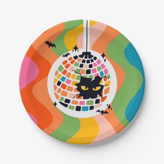 Halloween Disco Ball Paper Plate Pappteller (Vorderseite)