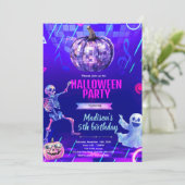 Halloween-Disco-Party-Einladung Einladung (Stehend Vorderseite)