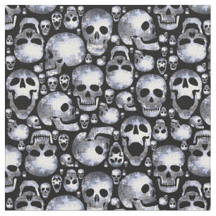 Halloween-Disco-Spiegelkugel-Totenköpfe  Stoff