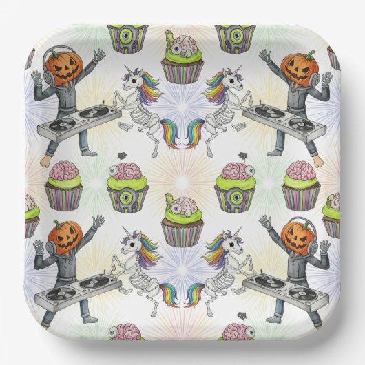 Halloween Disco von Natasha Us Pappteller (Vorderseite)