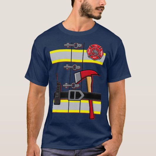 Halloween DIY Firefighter Uniform Costume T-Shirt (Vorderseite)