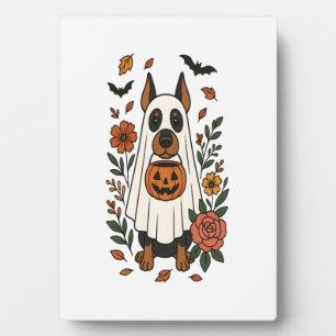 Halloween Doberman Pinscher Blume Fotoplatte