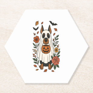 Halloween Doberman Pinscher Blume Untersetzer