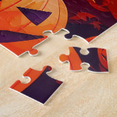 Halloween Doberman Vampire Pumpkins Beängstigend Puzzle (Seite)