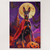 Halloween Doberman Vampire Pumpkins Beängstigend Puzzle (Vertikal)