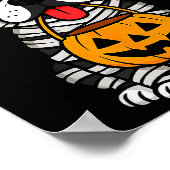 Halloween Dog Boston Terrier Mummy Costume Men Wom Poster (Ecke)