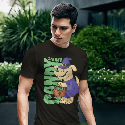 Halloween Dog Candy Quote T-Shirt
