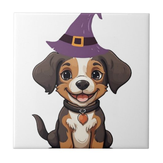 Halloween Dog  Fliese (Vorderseite)