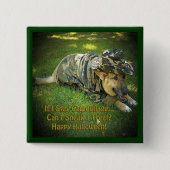 Halloween Dog in Tarnung Button (Vorderseite)