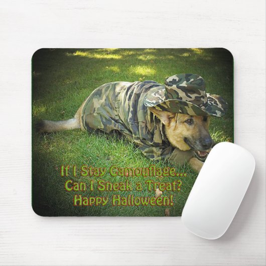 Halloween Dog in Tarnung Mousepad (Mit Mouse)