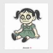 Halloween Doll Girl Sticker – Cute Spooky Design (Blatt)