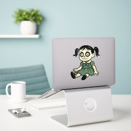 Halloween Doll Girl Sticker – Cute Spooky Design