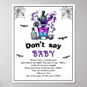 Halloween "Don't Say Baby" Baby Shower Game Poster (Vorne)