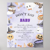 Halloween "Don't Say Baby" Baby Shower Game Poster (Vorne)