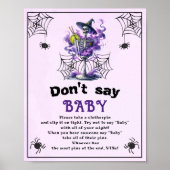 Halloween "Don't Say Baby" Baby Shower Game Poster (Vorne)