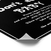 Halloween "Don't Say Baby" Baby Shower Game Poster (Ecke)