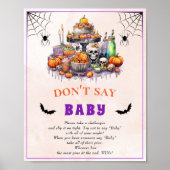 Halloween "Don't Say Baby" Baby Shower Game Poster (Vorne)