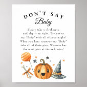 Halloween "Don't Say Baby" Baby Shower Game Poster (Vorne)