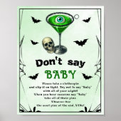 Halloween "Don't Say Baby" Baby Shower Game Poster (Vorne)