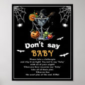 Halloween "Don't Say Baby" Baby Shower Game Poster (Vorne)