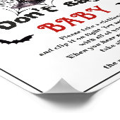 Halloween "Don't Say Baby" Baby Shower Game Poster (Ecke)