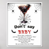 Halloween "Don't Say Baby" Baby Shower Game Poster (Vorne)