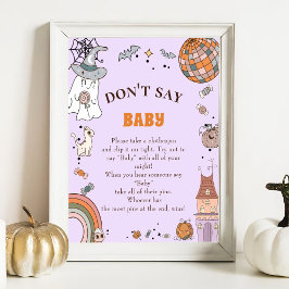 Halloween "Don't Say Baby" Baby Shower Game Poster