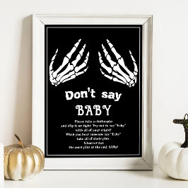 Halloween "Don't Say Baby" Baby Shower Game Poster