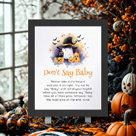 Halloween 'Don't Say Baby' Baby Shower Game Poster