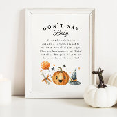 Halloween "Don't Say Baby" Baby Shower Game Poster