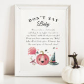 Halloween "Don't Say Baby" Baby Shower Game Poster
