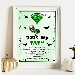 Halloween "Don't Say Baby" Baby Shower Game Poster