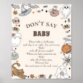 Halloween "Don't Say Baby" Baby Shower Game Poster (Vorne)