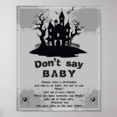 Halloween "Don't Say Baby" Baby Shower Game Poster (Vorne)