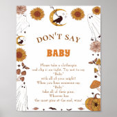 Halloween "Don't Say Baby" Baby Shower Game Poster (Vorne)