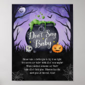 Halloween "Don't Say Baby" Baby Shower Game Sign Poster (Vorne)
