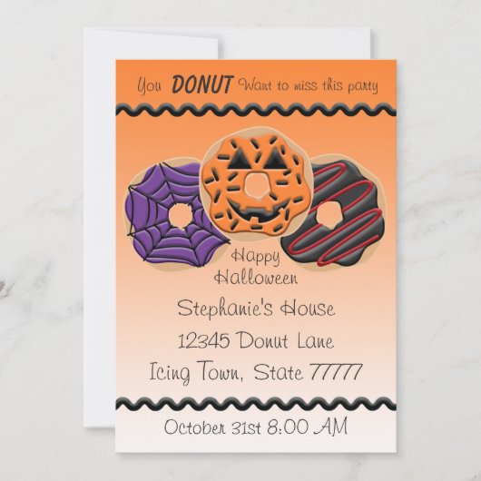 Halloween Donut Party Bake 12x18 Einladung (Vorderseite)
