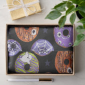 Halloween Donuts Muster. Beängstigendes Doughnut-M Seidenpapier (Geschenk)