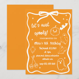 Halloween-Doodle Grusel-Saison Mädchen Geburtstag  Einladung
