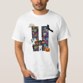 Halloween Doodle Letter H T - Shirt (Vorderseite)
