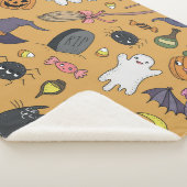 Halloween Doodle Objects Nahtloses Muster Sherpadecke (3/4)