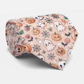 Halloween Doodle Pattern mit Ghosts & Pumpkins 2 Krawatte (Gerollt)