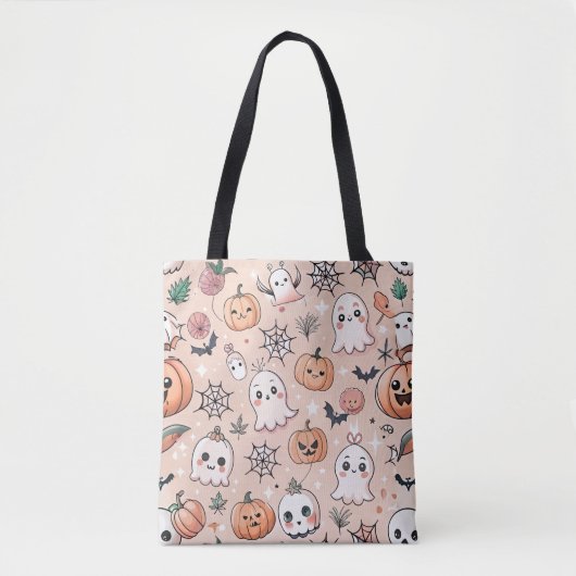 Halloween Doodle Pattern mit Ghosts & Pumpkins 2 Tasche (Vorderseite)