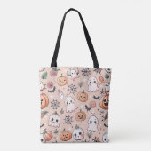 Halloween Doodle Pattern mit Ghosts & Pumpkins 2 Tasche (Rückseite)