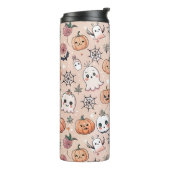 Halloween Doodle Pattern mit Ghosts & Pumpkins 2 Thermosbecher (Nach links gedreht)