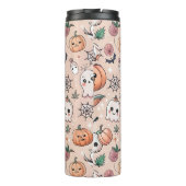 Halloween Doodle Pattern mit Ghosts & Pumpkins 2 Thermosbecher (Rückseite)