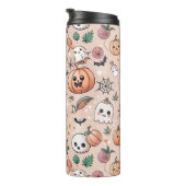 Halloween Doodle Pattern mit Ghosts & Pumpkins 2 Thermosbecher (Nach rechts gedreht)