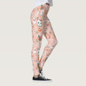 Halloween Doodle Pattern mit Ghosts & Pumpkins Leggings (Rechts)