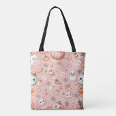 Halloween Doodle Pattern mit Ghosts & Pumpkins Tasche (Rückseite)