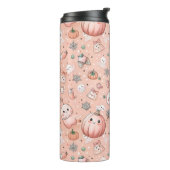 Halloween Doodle Pattern mit Ghosts & Pumpkins Thermosbecher (Nach links gedreht)
